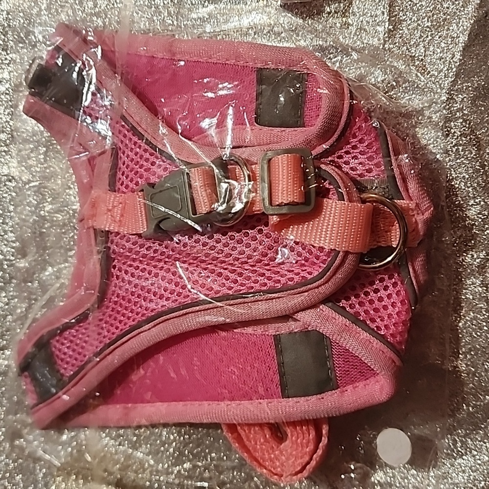 Dog Harness & Leash 💥HOST PICK💥 Set Soft Mesh Adjustable No Pull PINK Small